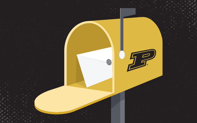 Image of a mailbox designed by Purdue!