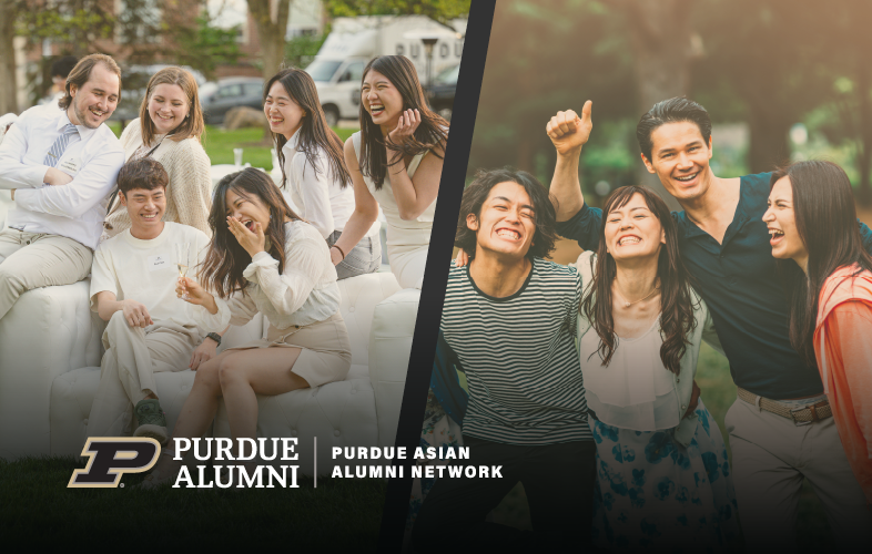 Image featuring the Purdue Asian Alumni Network, which consists of two layers of Latino students in the graphics.